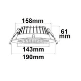 LED Downlight Reflektor 12W 60° 150lm/W UGR<19 ColorSwitch 3000|4000|6000K dimmbar - Beleuchtung