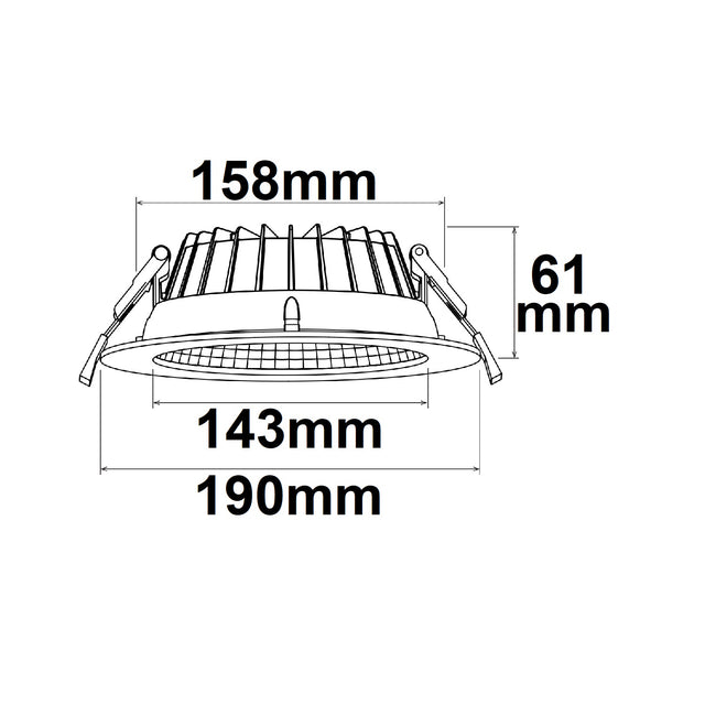 LED Downlight Reflektor 12W 60° 150lm/W UGR<19 ColorSwitch 3000|4000|6000K dimmbar - Beleuchtung
