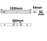 LED Balkenleuchte 150cm IP42 PowerSwitch 22|27|32|37W 150 lm/W ColorSwitch 3000|4000|6000K - Beleuchtung