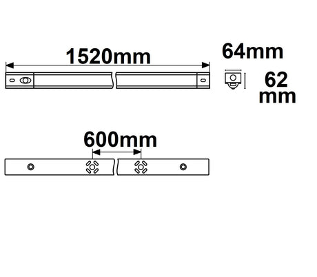 LED Balkenleuchte 150cm PIR-Sensor PowerSwitch 22|29|32|37W 150 lm/W ColorSwitch 3000|4000|6000K - Beleuchtung