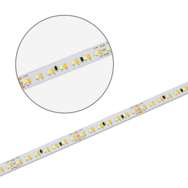 LED HEQ922/960 Linear CCT Flexband 24V DC 15W kw | 15W ww 140lm/W IP20 5m Rolle 224 LED/m - Beleuchtung