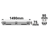 LED Wannenleuchte 150cm mit Notlichtfunktion IP65 PowerSwitch 35-60W ColorSwitch 3000|4000|5000K - Beleuchtung