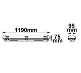 LED Wannenleuchte 120cm mit Notlichtfunktion IP65 PowerSwitch 25-40W ColorSwitch 3000|4000|5000K - Beleuchtung