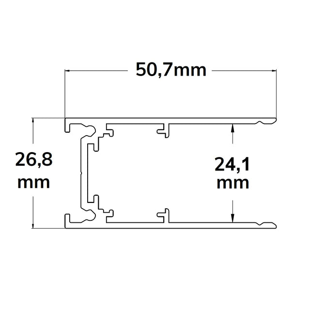 Track48 Aufbauschiene schwarz 200cm 4-polig inkl. Endkappen und Schutzcover - Beleuchtung