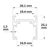 Track48 Aufbauschiene flat schwarz 200cm 4-polig inkl. Endkappen und Schutzcover - Beleuchtung