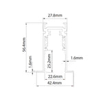 Track48 Einbauschiene schwarz 200cm 4-polig inkl. Endkappen und Schutzcover - Beleuchtung
