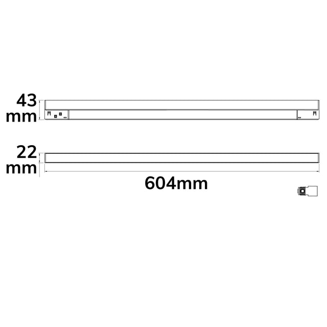 Track48 Linearleuchte 60cm schwarz 20W 120° 48V DC 3000K,CRI90 Line + DALI dimmbar - Beleuchtung