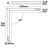 Track48 Eckleuchte vertikal schwarz 20W 120° 48V DC 3000K,CRI90 Line + - Beleuchtung