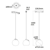 Track48 Hängeleuchte Ball Fokus schwarz 12W 60° 48V DC 3000K CRI90 - Beleuchtung