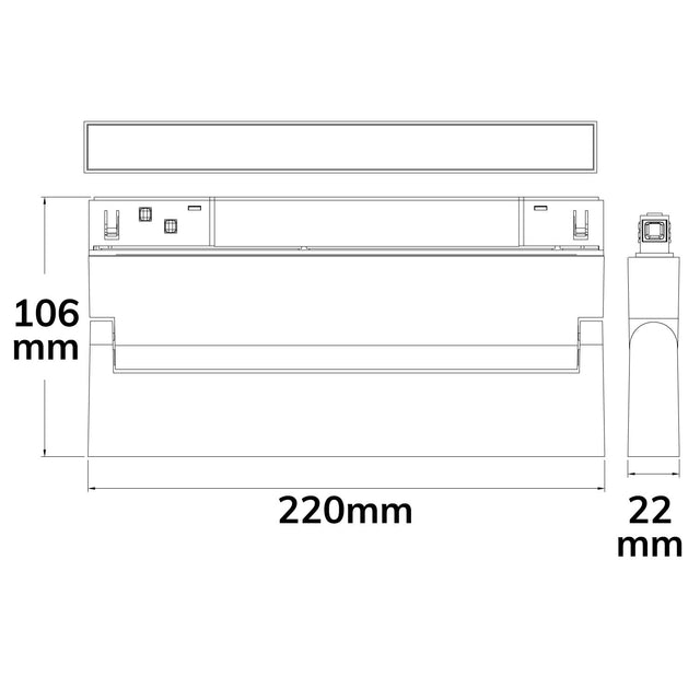 Track48 Linear-Schienen-Strahler 22cm schwarz 12W 120° UGR<19 48V DC 3000K CRI90 - Beleuchtung
