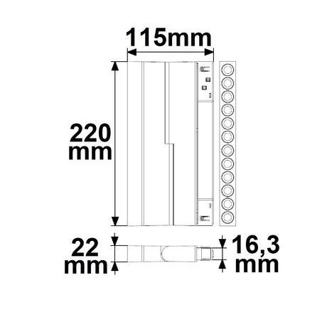 Track48 Raster-Schienen-Strahler 22cm schwarz 12W 36° UGR<19 48V DC 3000K CRI90 DALI dimmbar - Beleuchtung