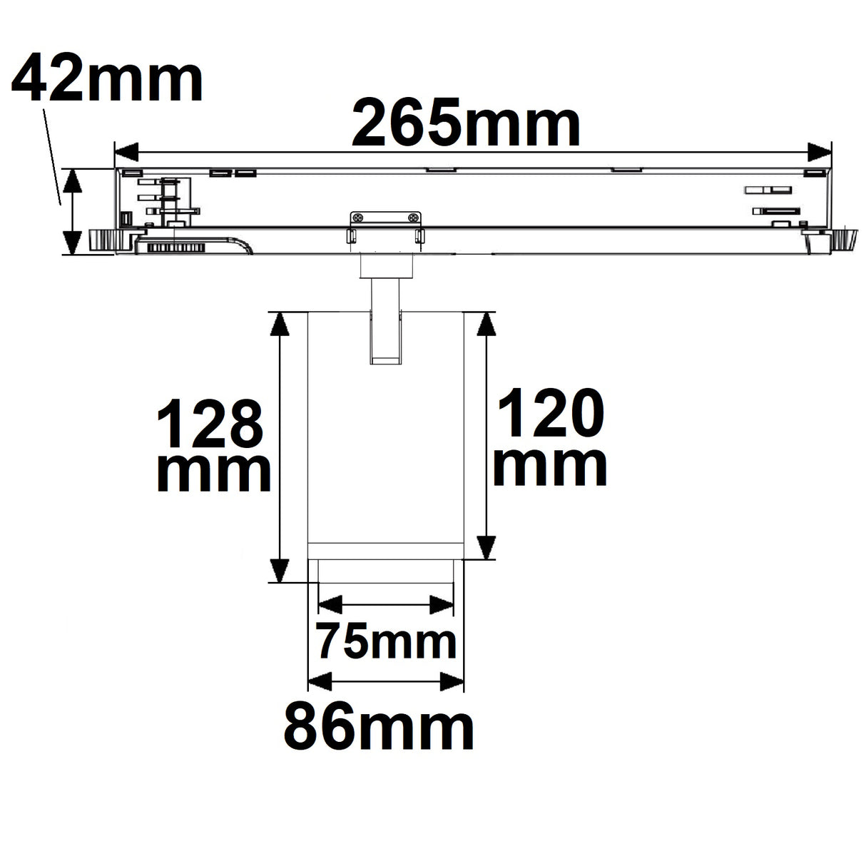 3-Phasen Schienen-Strahler fokussierbar 42W 20°-70° schwarz matt 3000K CRI92 DALI dimmbar - Beleuchtung