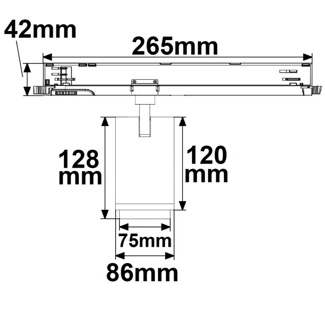 3-Phasen Schienen-Strahler fokussierbar 42W 20°-70° schwarz matt 3000K CRI92 DALI dimmbar - Beleuchtung