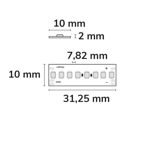 LED HEQ918/940 Linear CCT Flexband 48V DC 6W ww + 6W nw IP20 130 lm/W 5m Rolle 256 LED/m - Beleuchtung