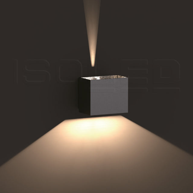 LED Wandleuchte Up&Down 2x5W 15-120° IP65 schwarz warmweiß - Beleuchtung