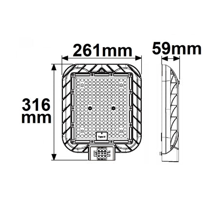 LED Street Light Modul EM145 anthrazit 4000K IP65 140 lm/W exkl. Adapter - Beleuchtung