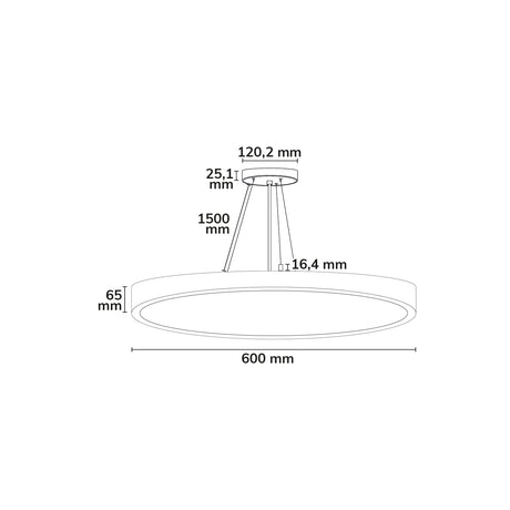 LED Hängeleuchte UGR<19 2H weiß 40W|50W IP42 DN600 2700|3000|4000K dimmbar exkl. Kabel - Beleuchtung