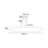 LED Hängeleuchte UGR<19 2H weiß 60W|70W IP42 DN800 2700|3000|4000K dimmbar exkl. Kabel - Beleuchtung
