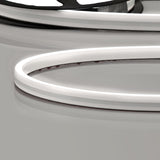 Trennstelle: 50mm mit je 7 SMD | Pitch (Lichtpunkt Mitte-Mitte): 7,14mm | 1 Einheit (Rolle) = 5m | max. Flexbandlänge pro Einspeisung: 5m | Längentoleranz + Wärmeausdehnung: 1% | kein Kühlprofil erforderlich | ohne Klebeband! | Silikon Verguss | BESONDERHEIT: 30cm 2-pol. Mantelleitung beidseitig, weiß, Anschluß stirnseitig, mit Mini Amp Male-Stecker L814 | HINWEIS: in der Breite und Höhe bündige Endkappen, horizontal biegbar (Biegeradius min. 60mm)