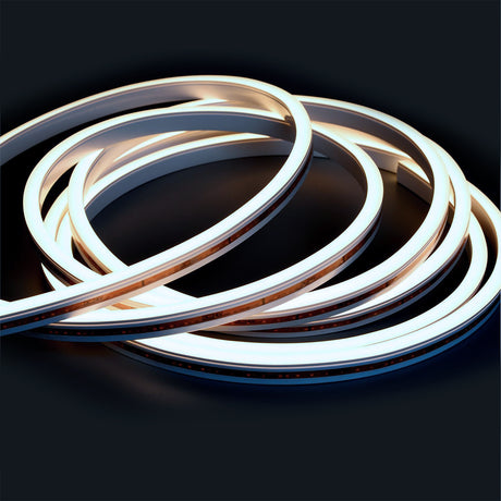 Trennstelle: 50mm mit je 7 SMD | Pitch (Lichtpunkt Mitte-Mitte): 7,14mm | max. Flexbandlänge pro Einspeisung: 5m | Längentoleranz + Wärmeausdehnung: 1% | kein Kühlprofil erforderlich | ohne Klebeband! | Silikon Verguss | BESONDERHEIT: 30cm 2-pol. Mantelleitung beidseitig, weiß, Anschluß stirnseitig, mit Mini Amp Male-Stecker L814 | HINWEIS: in der Breite und Höhe bündige Endkappen, horizontal biegbar (Biegeradius min. 60mm)