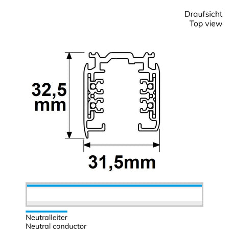 3-Phasen DALI Aufbauschiene 3m schwarz - Beleuchtung