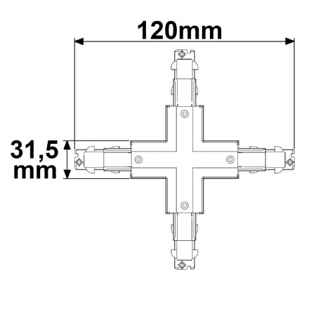 3-Phasen DALI X-Verbinder für Aufbauschiene weiß - Beleuchtung