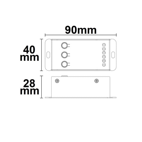 Sys-Pro Funk Mesh Multi-PWM RGB-Dimmer mit Bedientasten 3 Kanal 12-24V DC 12-18A - Beleuchtung