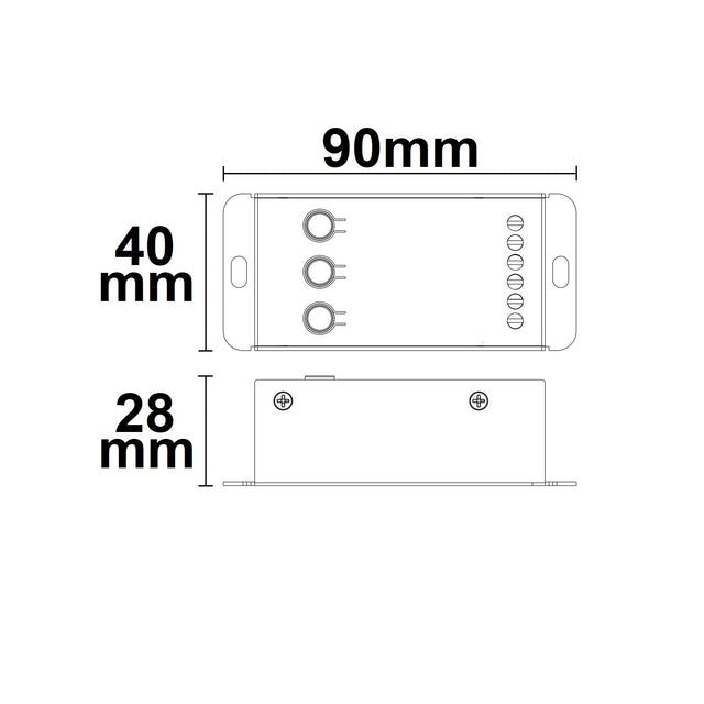 Sys-Pro Funk Mesh Multi-PWM CCT-Dimmer mit Bedientasten 2 Kanal 12-24V DC 12-20A - Beleuchtung