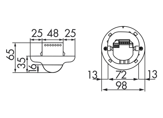 Präsenzmelder UP 360°                             110-240V rws glz IP20