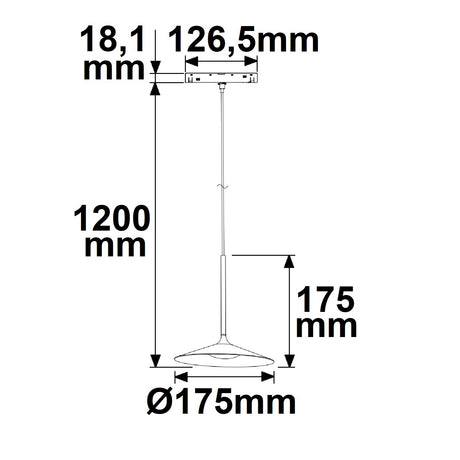 Track48 Hängeleuchte Shade 5,5W 120° 48V DC schwarz 3000K - Beleuchtung