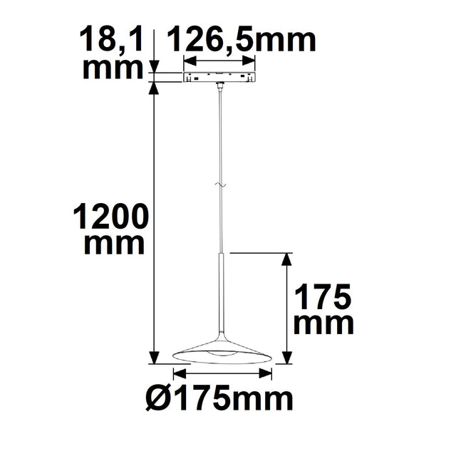 Track48 Hängeleuchte Shade 5,5W 120° 48V DC schwarz 3000K - Beleuchtung