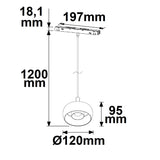 Track48 Hängeleuchte Circle 8W 45° 48V DC schwarz 3000K - Beleuchtung