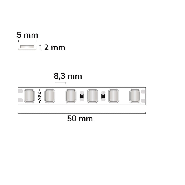 LED HEQ MICRO Skyblue Flexband 24V DC 10W IP20 5m Rolle 120 LED/m - Beleuchtung
