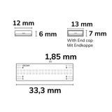 LED HT RGB COB Flexband für bis zu 100°C Umgebungstemp. 24V DC 14,4 W IP68 5m Rll 540 LED/m - Beleuchtung