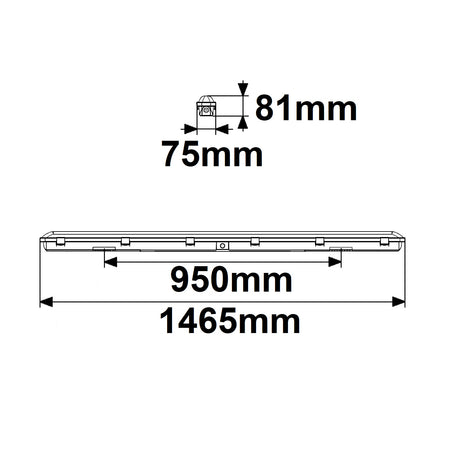 LED Wannenleuchte SL 150cm IP66 PowerSwitch 36-57W 140lm/W 4000K DALI dimmbar - Beleuchtung