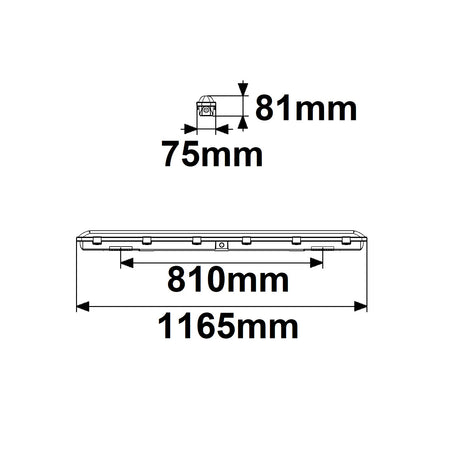 LED Wannenleuchte SL 120cm IP66 PowerSwitch 24-40W 140lm/W 4000K - Beleuchtung