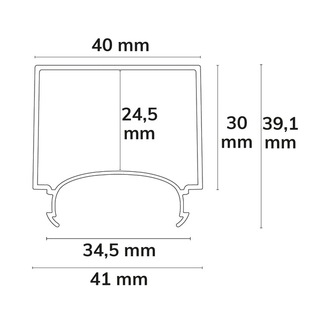 Abdeckung COVER63 opal + U-Form für Profil LAMP30 V1 + V2 300cm - Beleuchtung