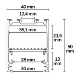 LED Leuchtenprofil LAMP30 V2 Aluminium weiß RAL 9003 200cm - Beleuchtung