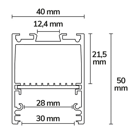 PROLAMP30HIDhs Pendel 68W schwarz 1500mm U-Cover Push/DALI dimmbar CCT + CCT - Beleuchtung