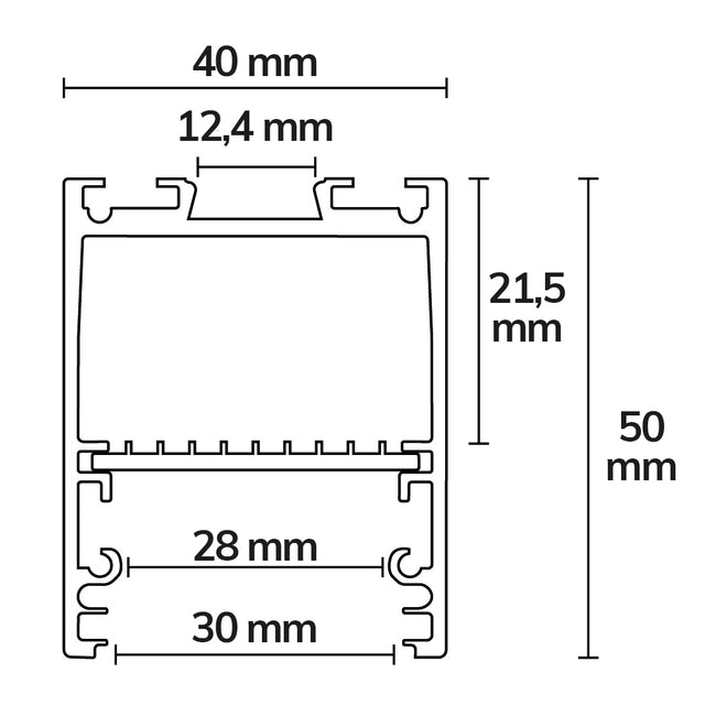 PROLAMP30HIDhs Pendel 68W schwarz 1500mm U-Cover Push/DALI dimmbar CCT + CCT - Beleuchtung