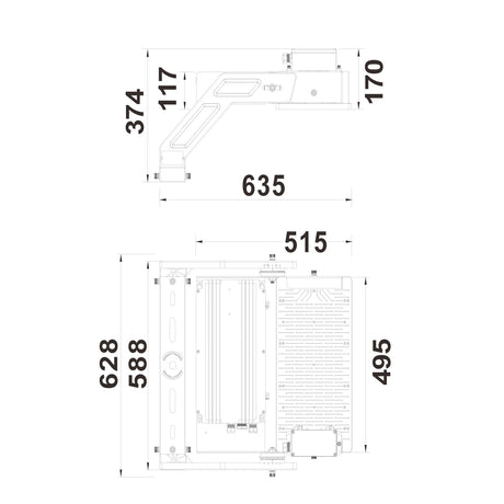 LED Flutlichtanlage LW 500W 130x25° 1 Modul (Lichtpunkt) DALI dimmbar warmweiß IP66 - Beleuchtung