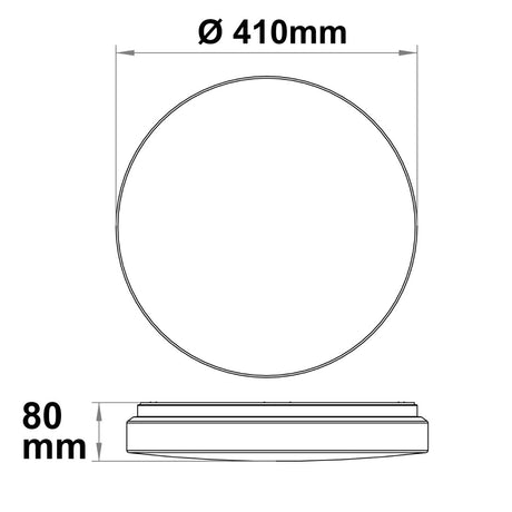 LED Deckenleuchte 22|32W mit HF-Sensor weiß rund DN410 IP64 120lm/W ColorSwitch 3000|4000|6000K - Beleuchtung