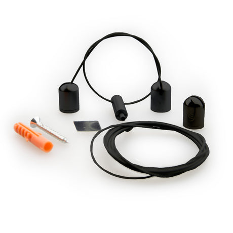 Seilabhängung Z04 für LAMP30 V2 schwarz Länge bis 3m 2 Stk inkl. Befestigungsmaterial - Beleuchtung