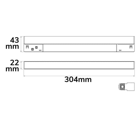 Track48 Linearleuchte 30cm weiß 10W 120° 48V DC 3000K CRI90 prismatisch Line + DALI dimmbar - Beleuchtung