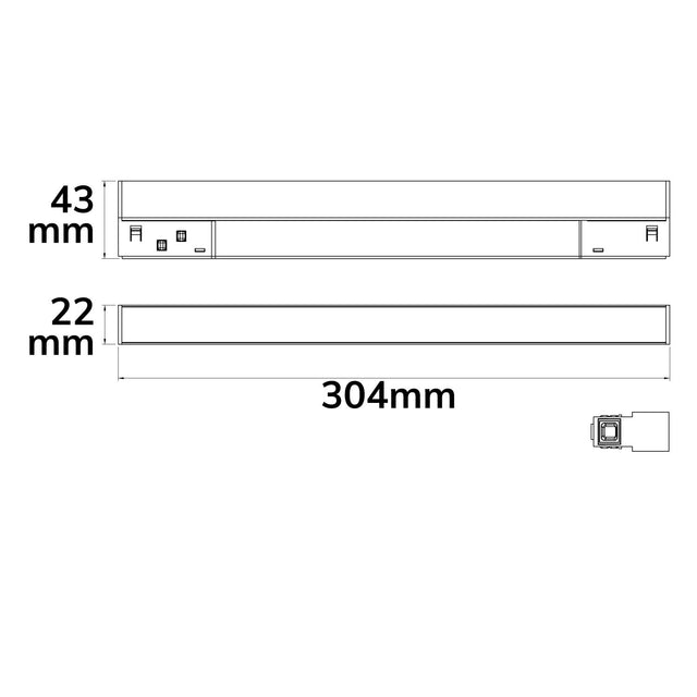 Track48 Linearleuchte 30cm weiß 10W 120° 48V DC 4000K CRI90 prismatisch Line + DALI dimmbar - Beleuchtung