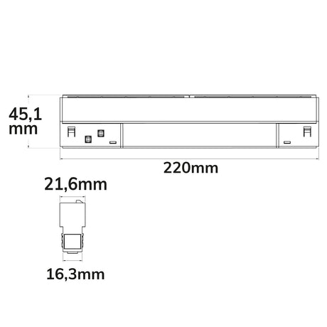 Track48 Wallwasher 22cm weiß 12W 100° asymetrisch 48V DC 3000K CRI90 Line + DALI dimmbar - Beleuchtung