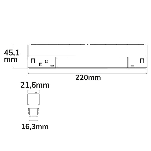 Track48 Wallwasher 22cm weiß 12W 100° asymetrisch 48V DC 3000K CRI90 Line + DALI dimmbar - Beleuchtung
