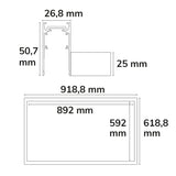 Track48 Leuchtenrahmen H50 Innenformat 592x892mm schwarz exkl. Trafo exkl. Montageclip/Seilabh. - Beleuchtung