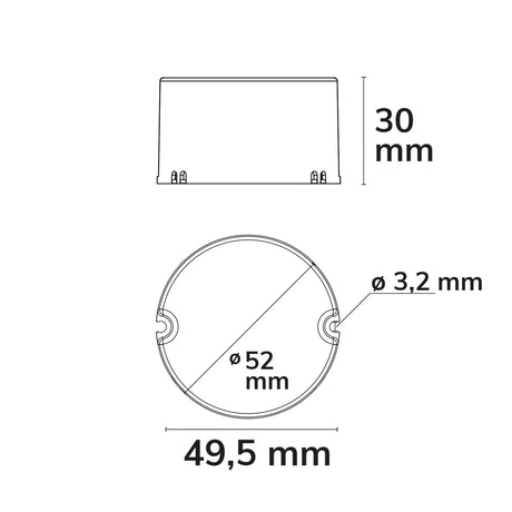 LED Schalterdosen-PWM-Trafo 24V/DC 0-25W Tiefe 30mm IP65 dimmbar SELV - Beleuchtung