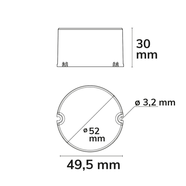 LED Schalterdosen-PWM-Trafo 24V/DC 0-25W Tiefe 30mm IP65 dimmbar SELV - Beleuchtung